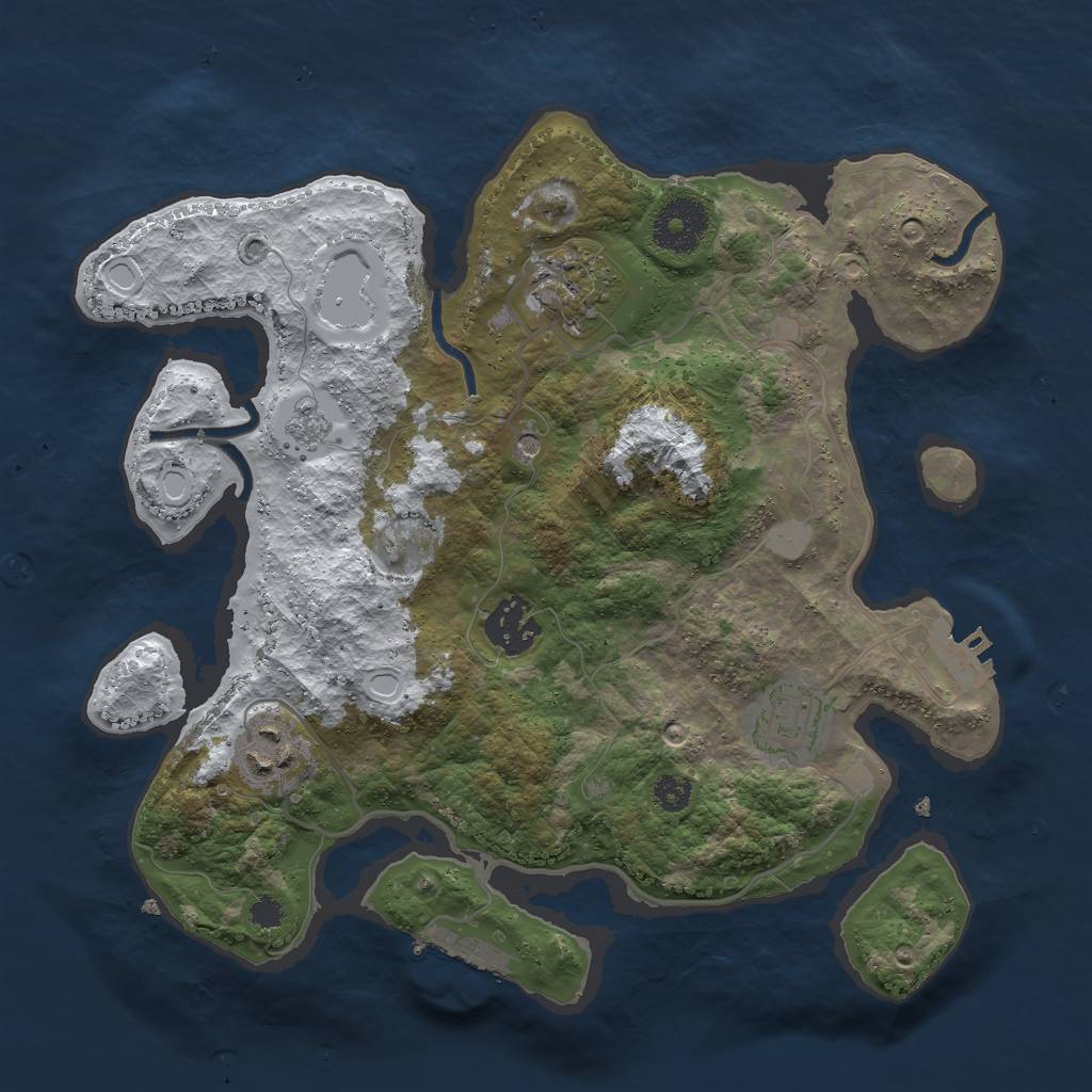 Rust Map: Procedural Map, Size: 3000, Seed: 140837668, 13 Monuments
