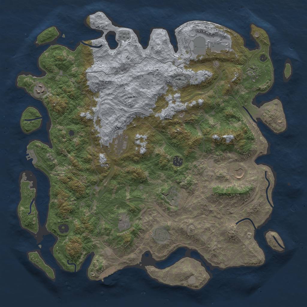 Rust Map: Procedural Map, Size: 4500, Seed: 6758892, 19 Monuments