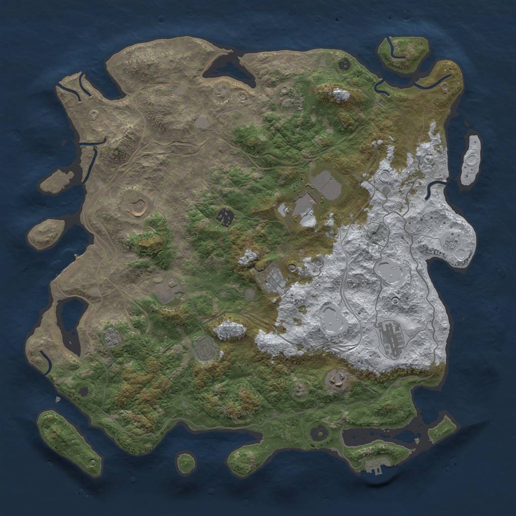 Rust Map: Procedural Map, Size: 4500, Seed: 89988742, 19 Monuments