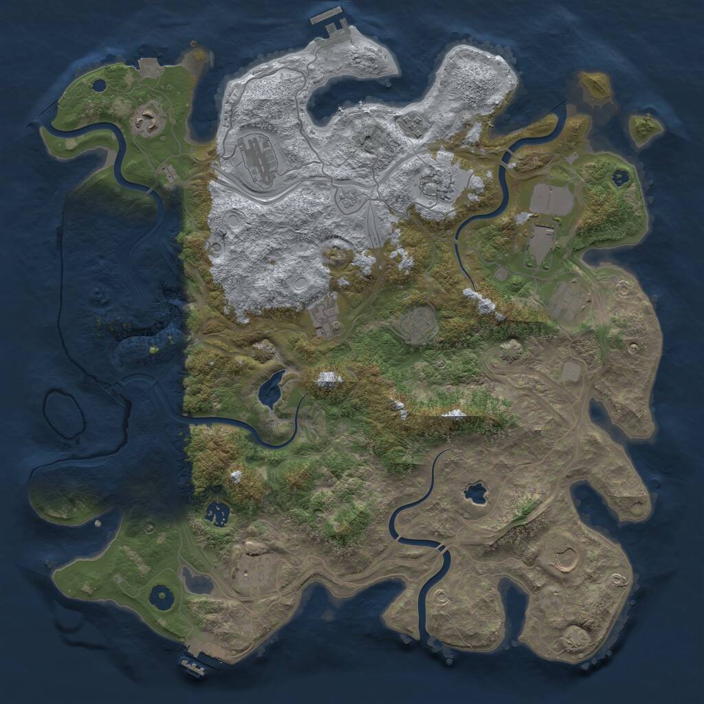 Rust Map: Procedural Map, Size: 4300, Seed: 1082, 17 Monuments