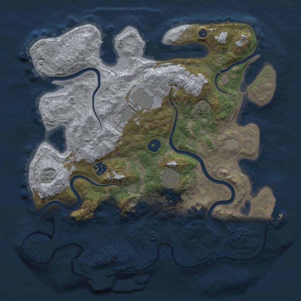 Rust Map: Procedural Map, Size: 3600, Seed: 59423222, 10 Monuments