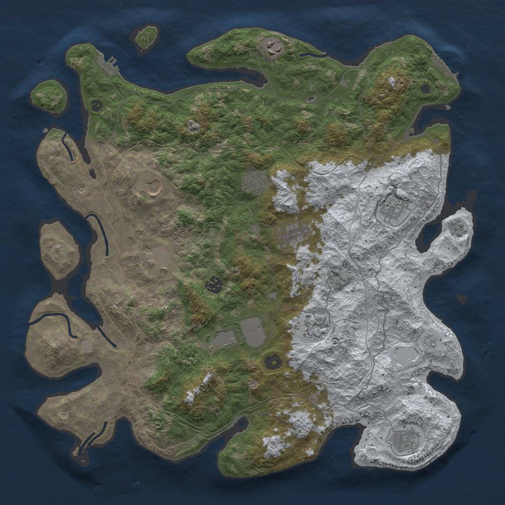 Rust Map: Procedural Map, Size: 4500, Seed: 534564, 20 Monuments