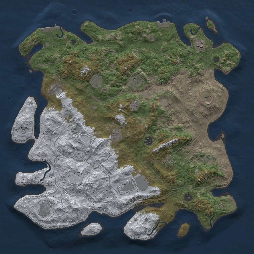 Rust Map: Procedural Map, Size: 4500, Seed: 201912, 20 Monuments