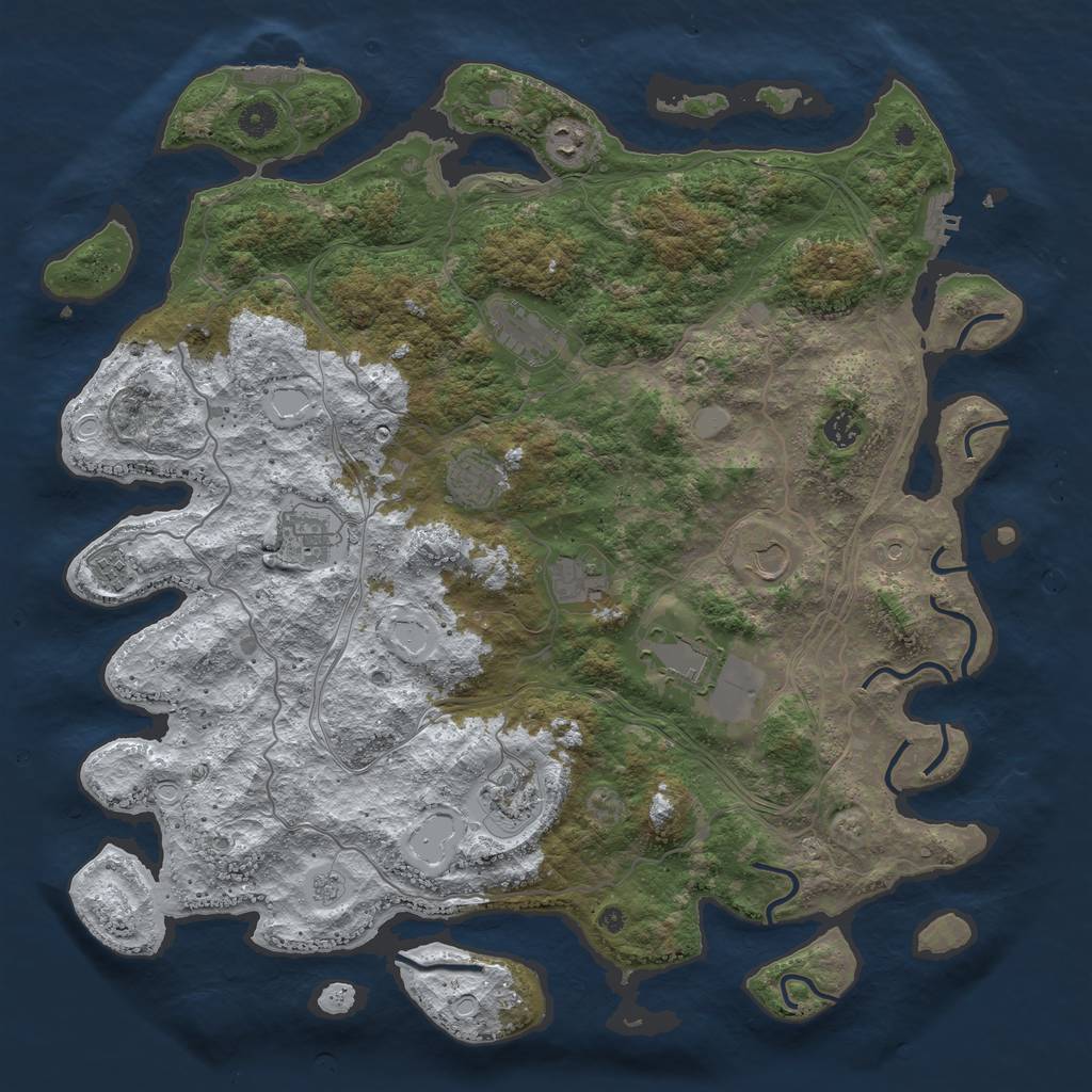 Rust Map: Procedural Map, Size: 4500, Seed: 2103438, 19 Monuments
