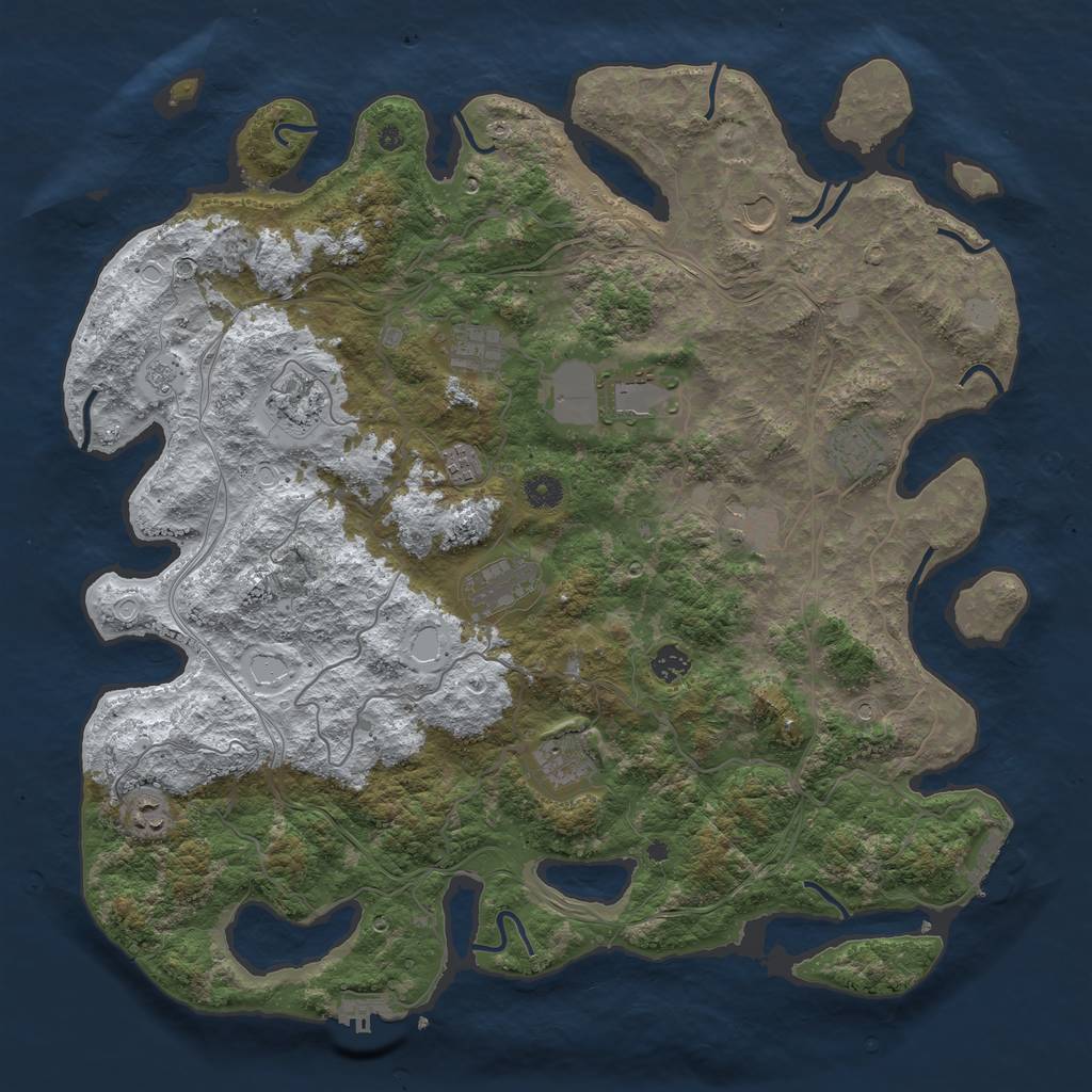 Rust Map: Procedural Map, Size: 4500, Seed: 1960940, 20 Monuments