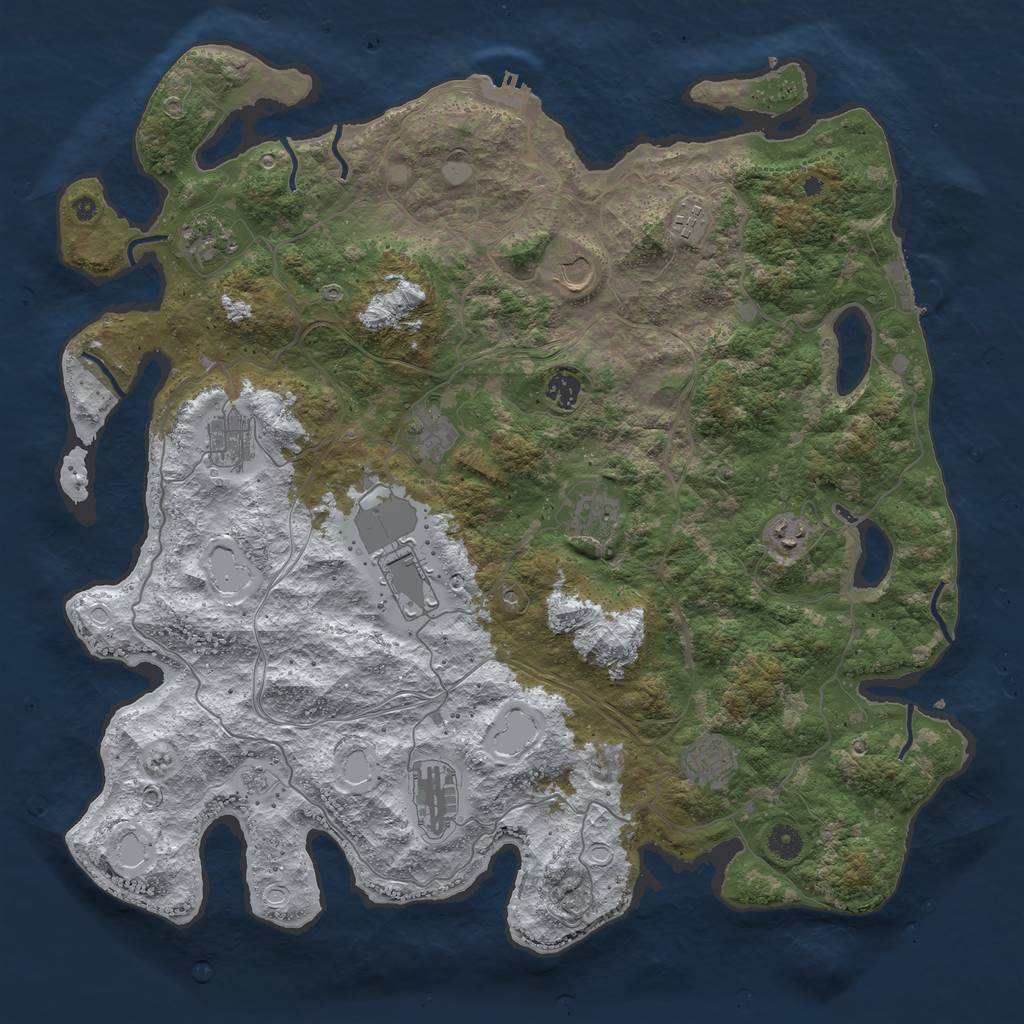 Rust Map: Procedural Map, Size: 4500, Seed: 5164936, 20 Monuments