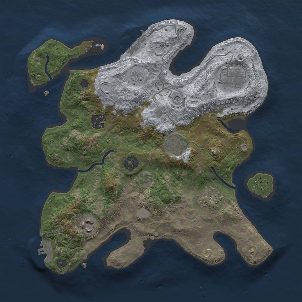 Rust Map: Procedural Map, Size: 3000, Seed: 113731615, 12 Monuments