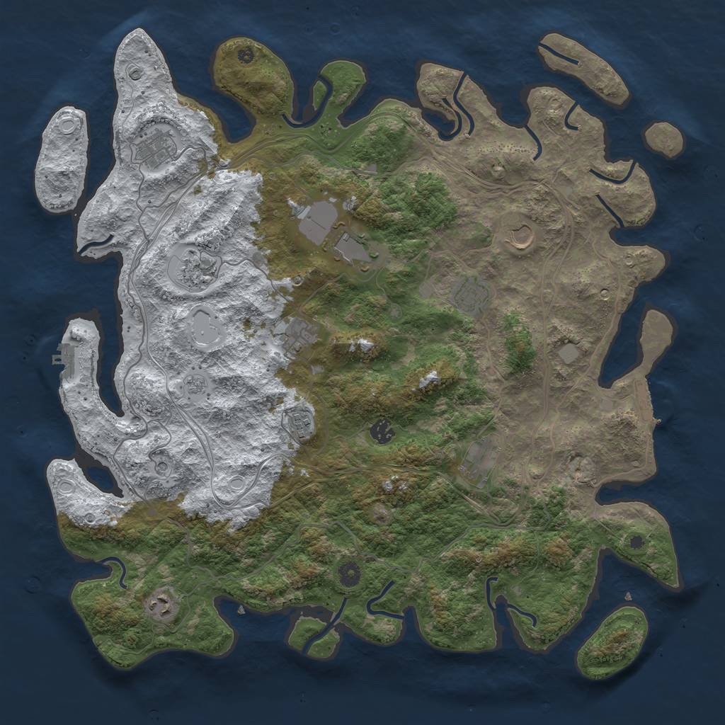 Rust Map: Procedural Map, Size: 4500, Seed: 4640267, 19 Monuments