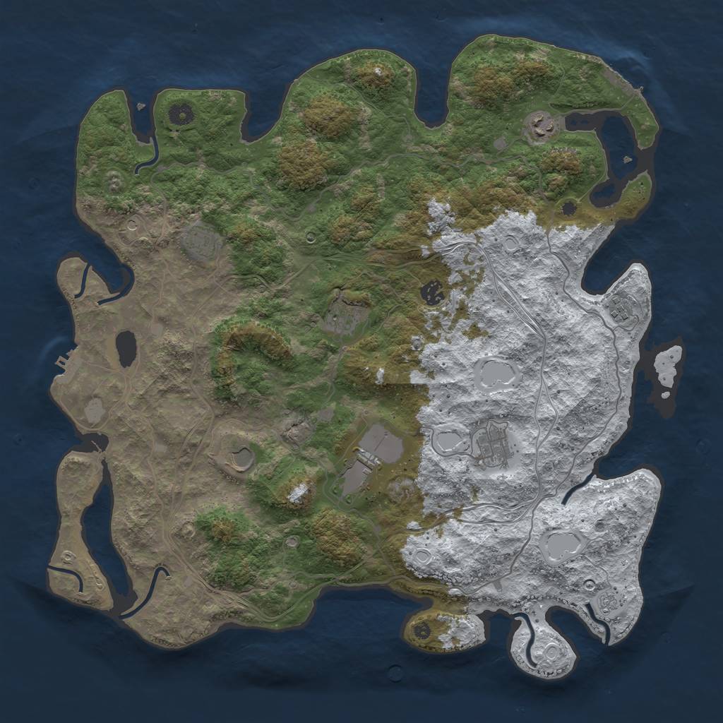 Rust Map: Procedural Map, Size: 4500, Seed: 15392, 17 Monuments