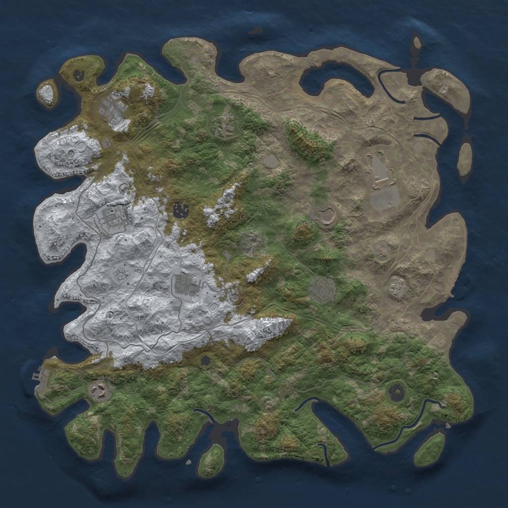 Rust Map: Procedural Map, Size: 4500, Seed: 3812598, 19 Monuments