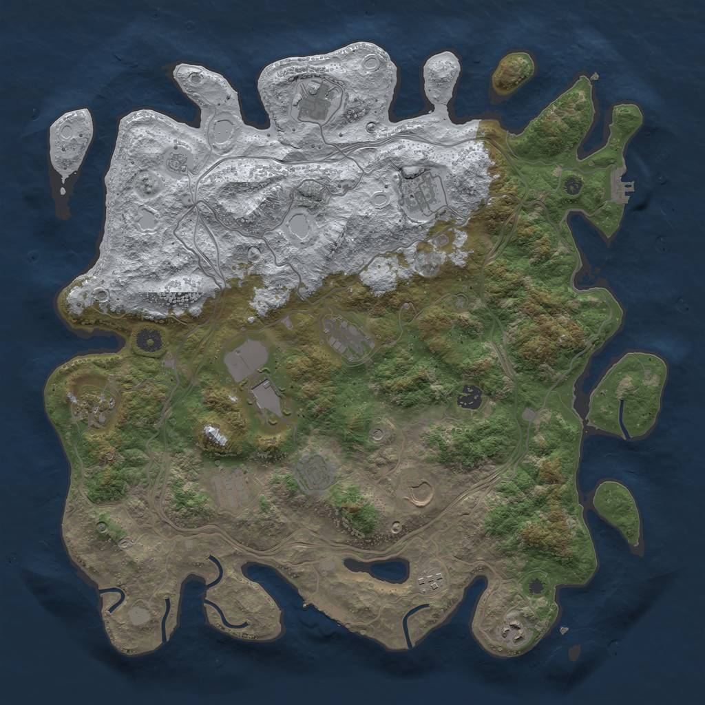 Rust Map: Procedural Map, Size: 4250, Seed: 646320, 20 Monuments