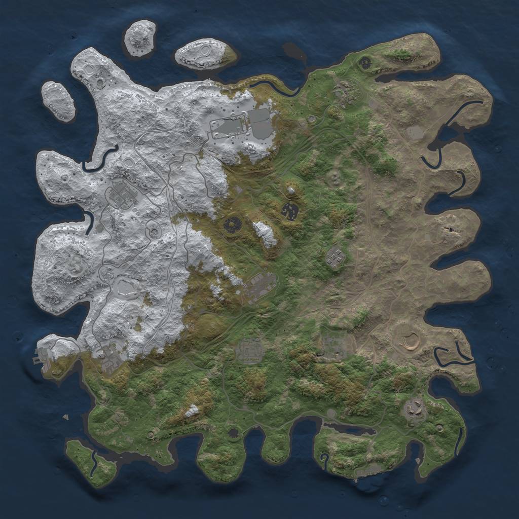 Rust Map: Procedural Map, Size: 4500, Seed: 3165815, 20 Monuments