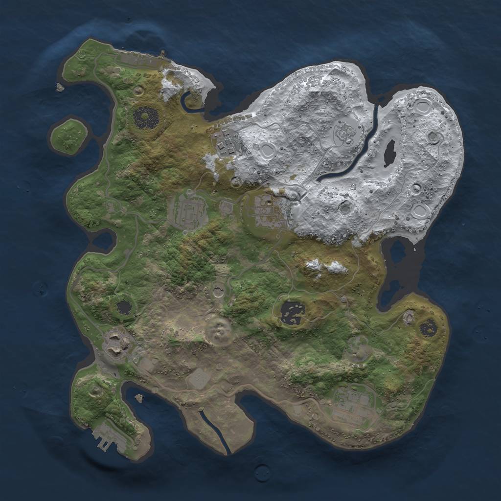 Rust Map: Procedural Map, Size: 3000, Seed: 75509118, 15 Monuments