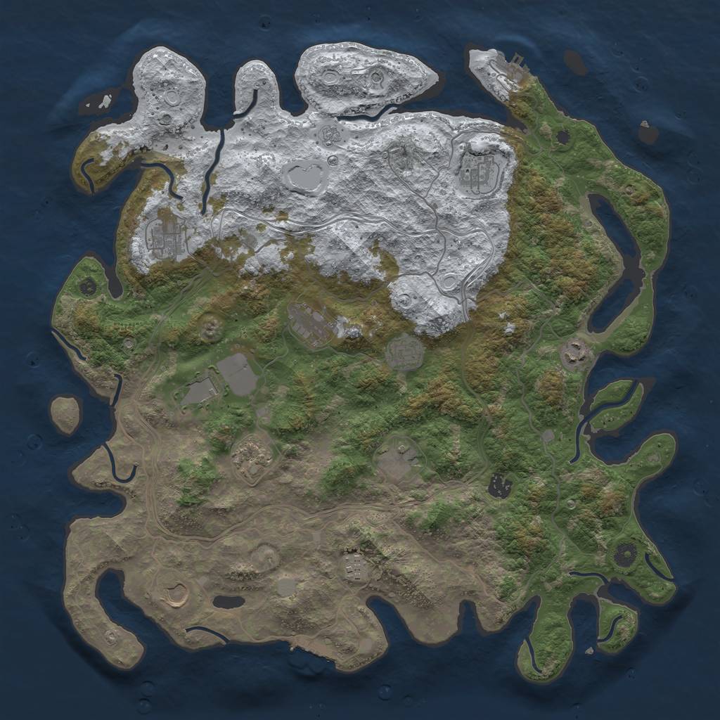 Rust Map: Procedural Map, Size: 4500, Seed: 6324773, 20 Monuments