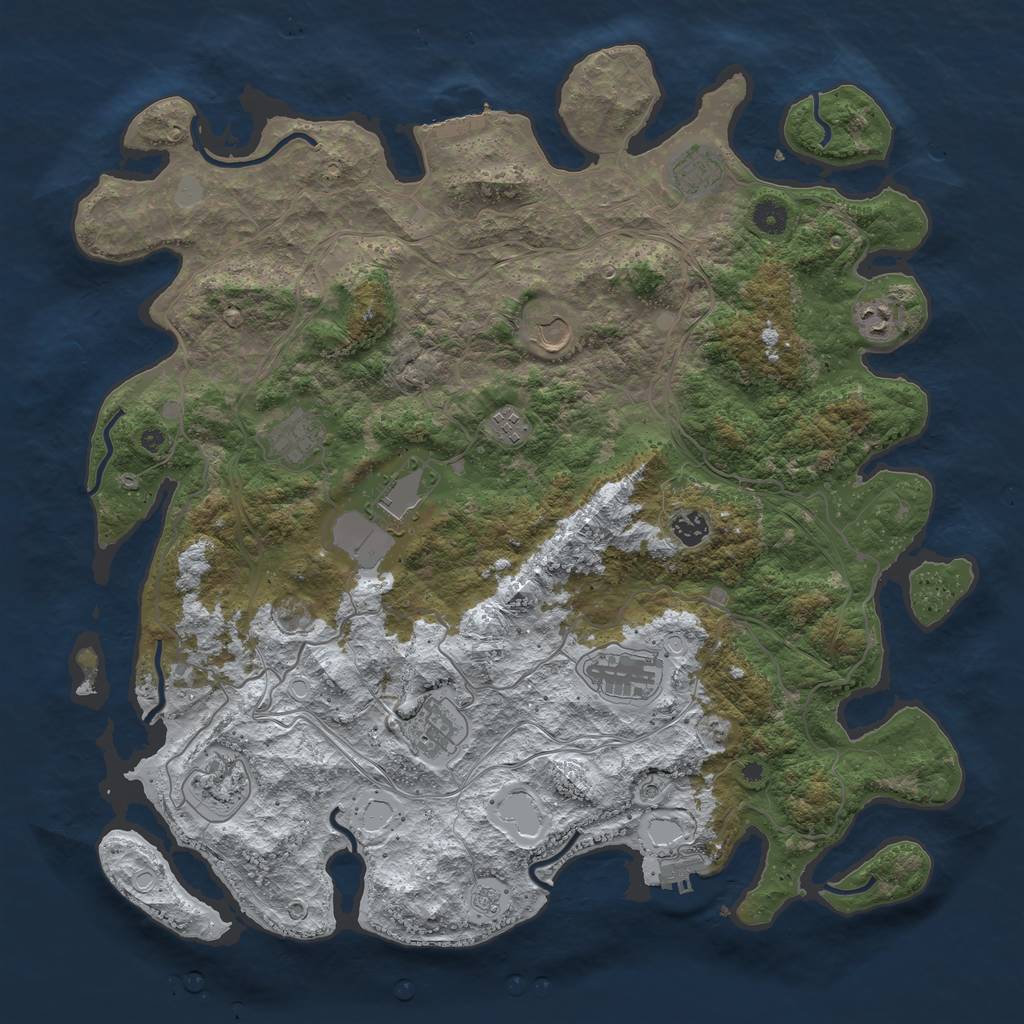 Rust Map: Procedural Map, Size: 4500, Seed: 1922915, 19 Monuments