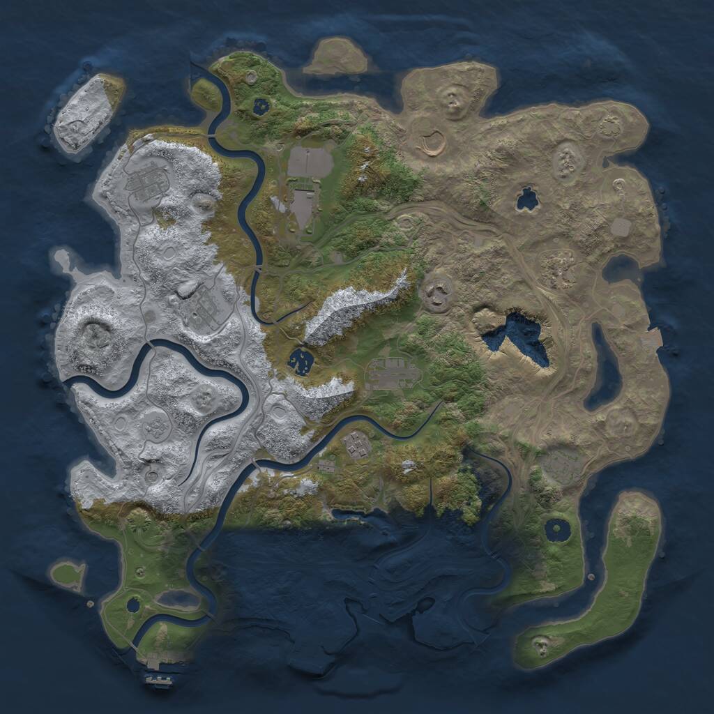 Rust Map: Procedural Map, Size: 4250, Seed: 716711, 16 Monuments