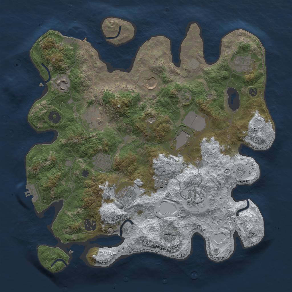 Rust Map: Procedural Map, Size: 3500, Seed: 532333137, 19 Monuments