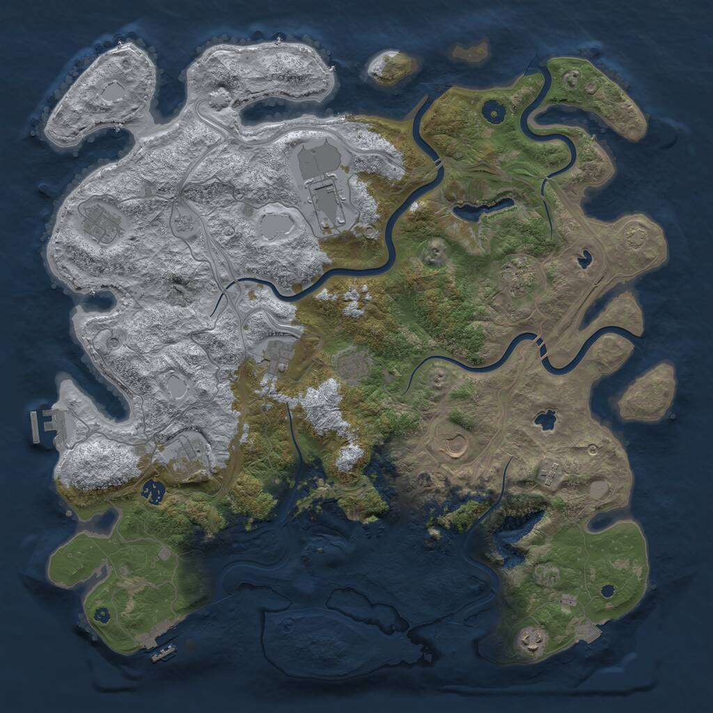 Rust Map: Procedural Map, Size: 4500, Seed: 1584823, 16 Monuments