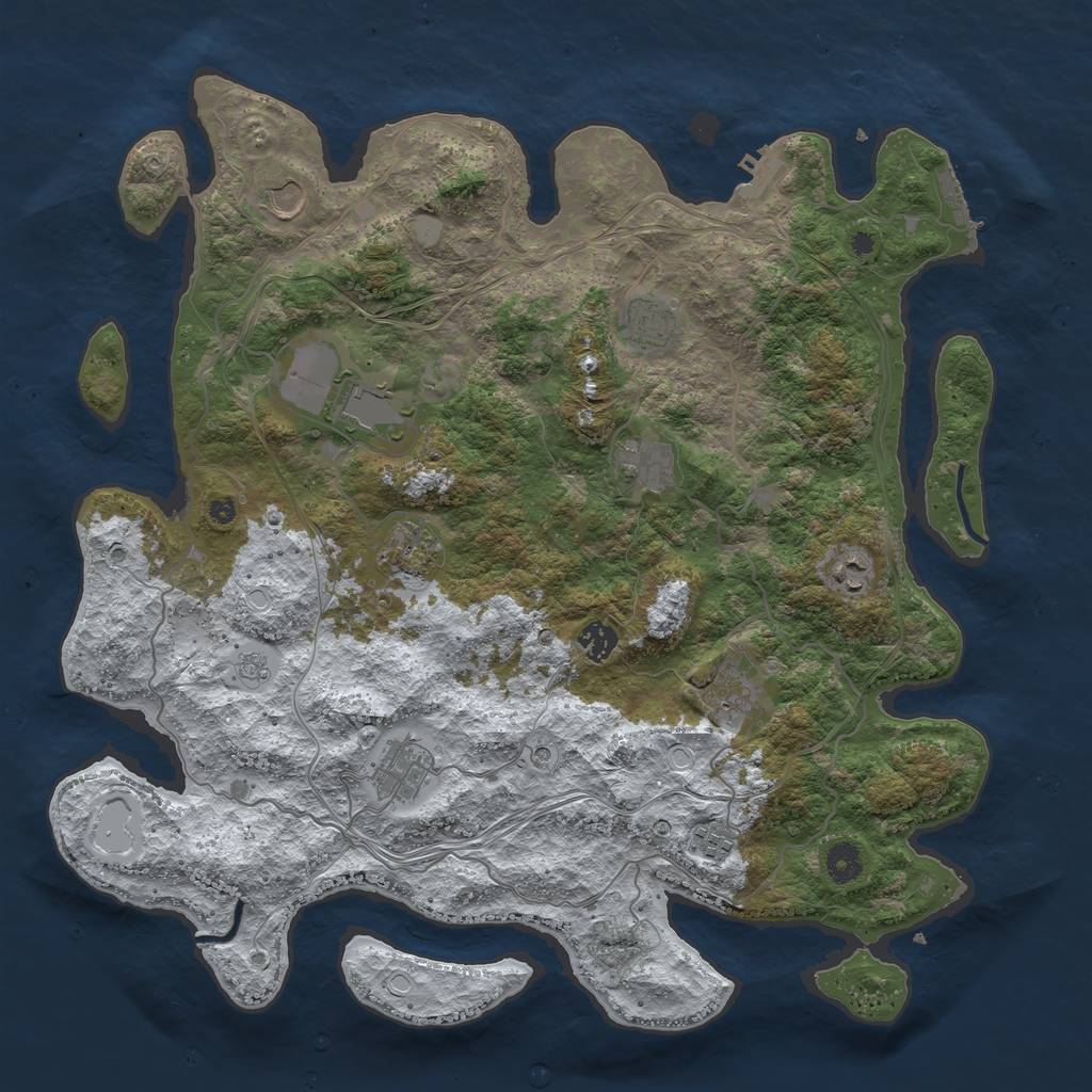 Rust Map: Procedural Map, Size: 4250, Seed: 2072287173, 19 Monuments