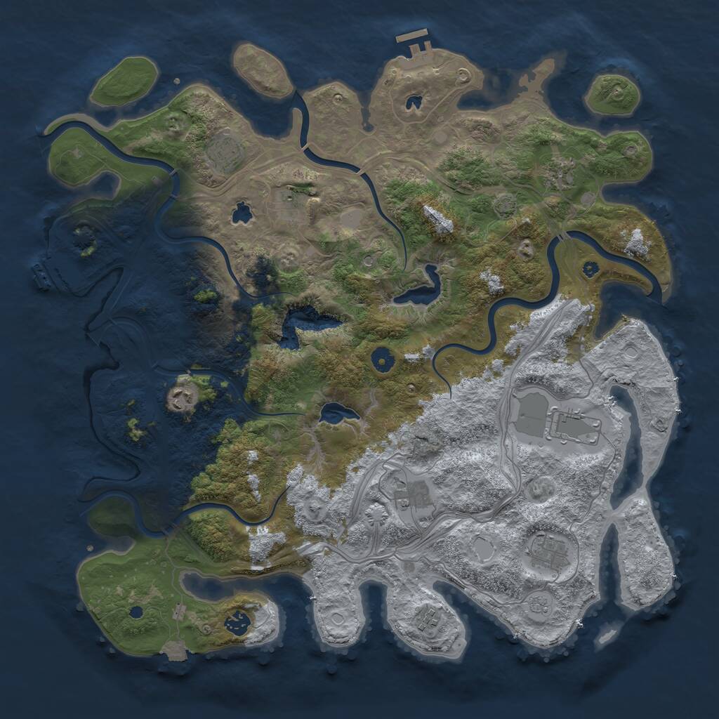 Rust Map: Procedural Map, Size: 4500, Seed: 2485839, 15 Monuments