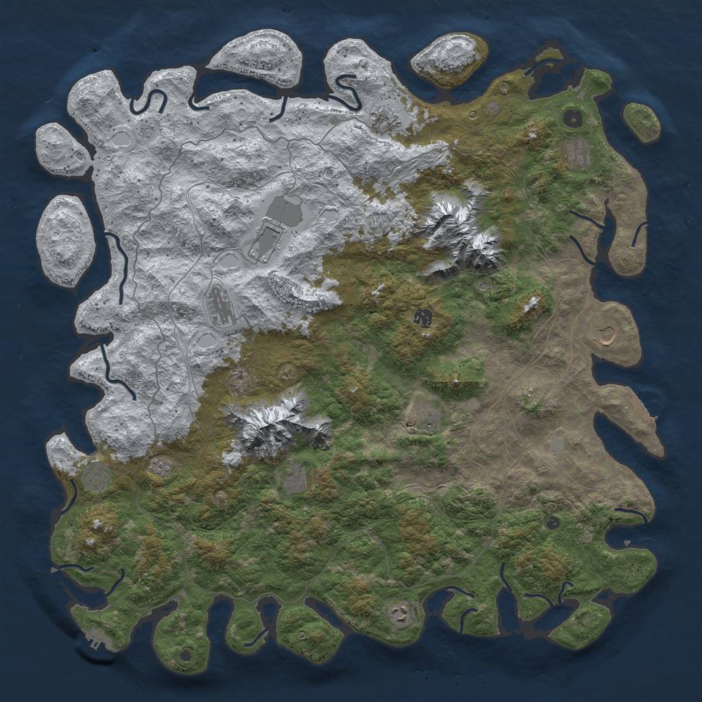 Rust Map: Procedural Map, Size: 5500, Seed: 6694550, 20 Monuments