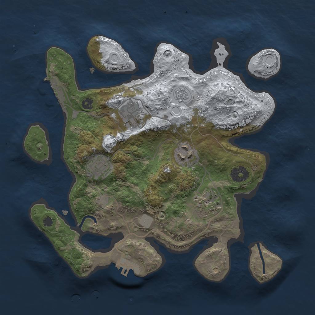 Rust Map: Procedural Map, Size: 2800, Seed: 3488289, 12 Monuments