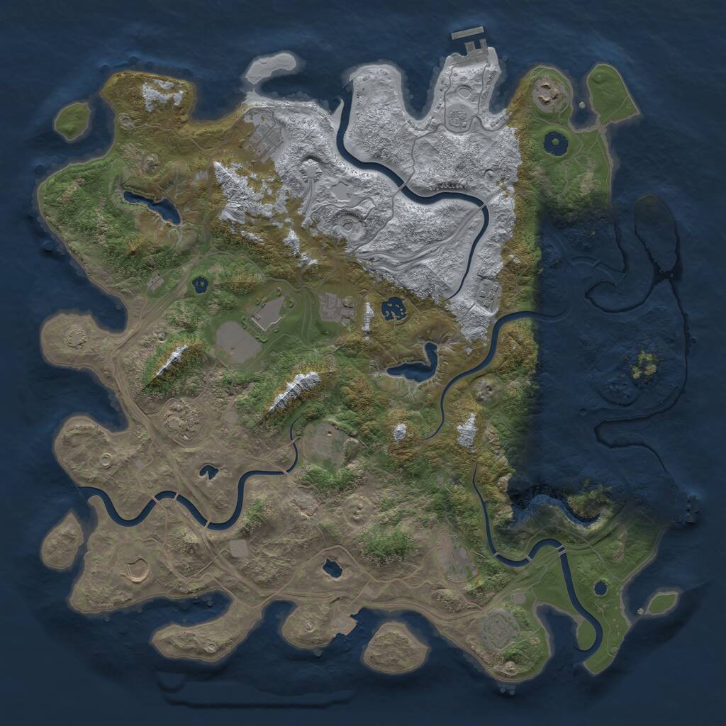 Rust Map: Procedural Map, Size: 4500, Seed: 26191, 17 Monuments
