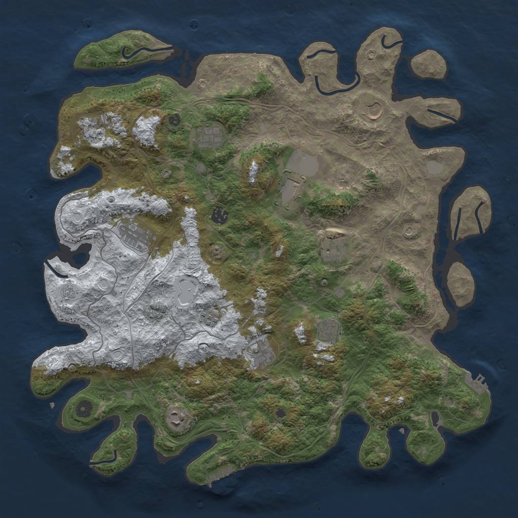 Rust Map: Procedural Map, Size: 4500, Seed: 4895320, 20 Monuments
