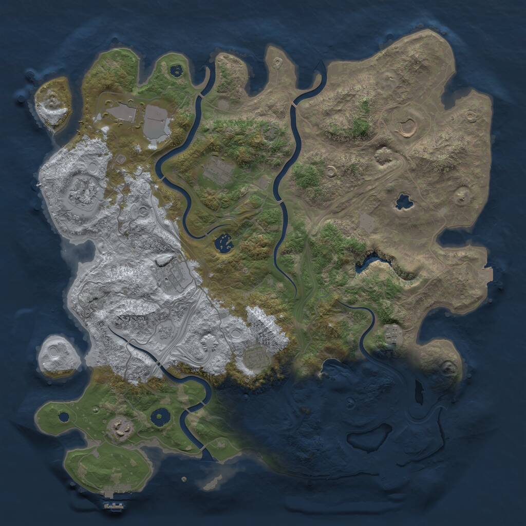 Rust Map: Procedural Map, Size: 4250, Seed: 743192, 15 Monuments