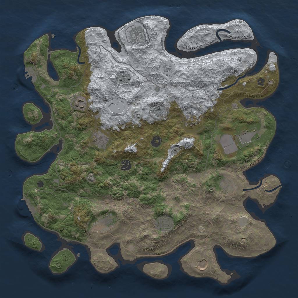 Rust Map: Procedural Map, Size: 4000, Seed: 184607659, 20 Monuments