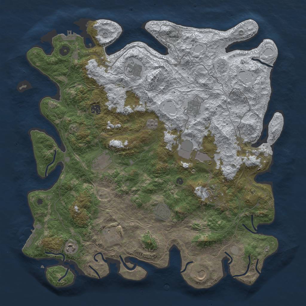 Rust Map: Procedural Map, Size: 4500, Seed: 1751210, 20 Monuments