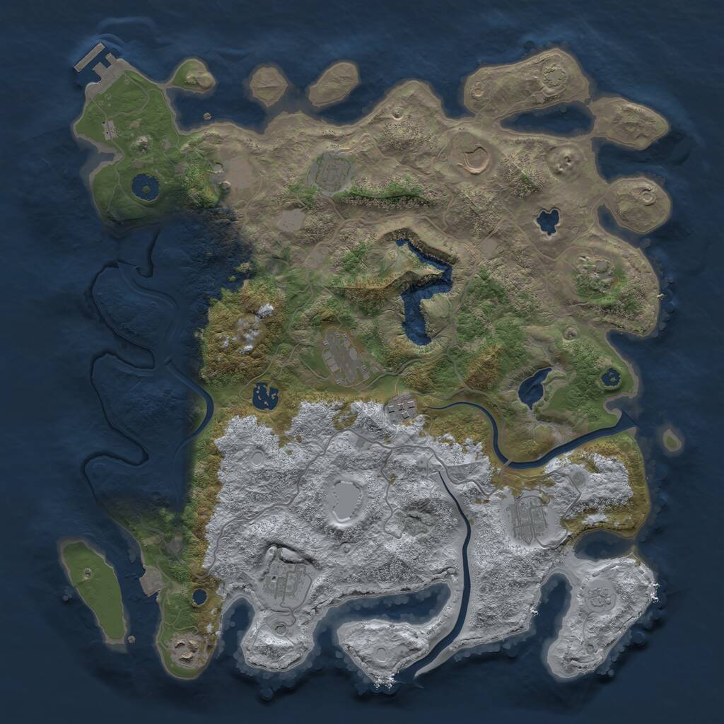 Rust Map: Procedural Map, Size: 4000, Seed: 906740, 15 Monuments