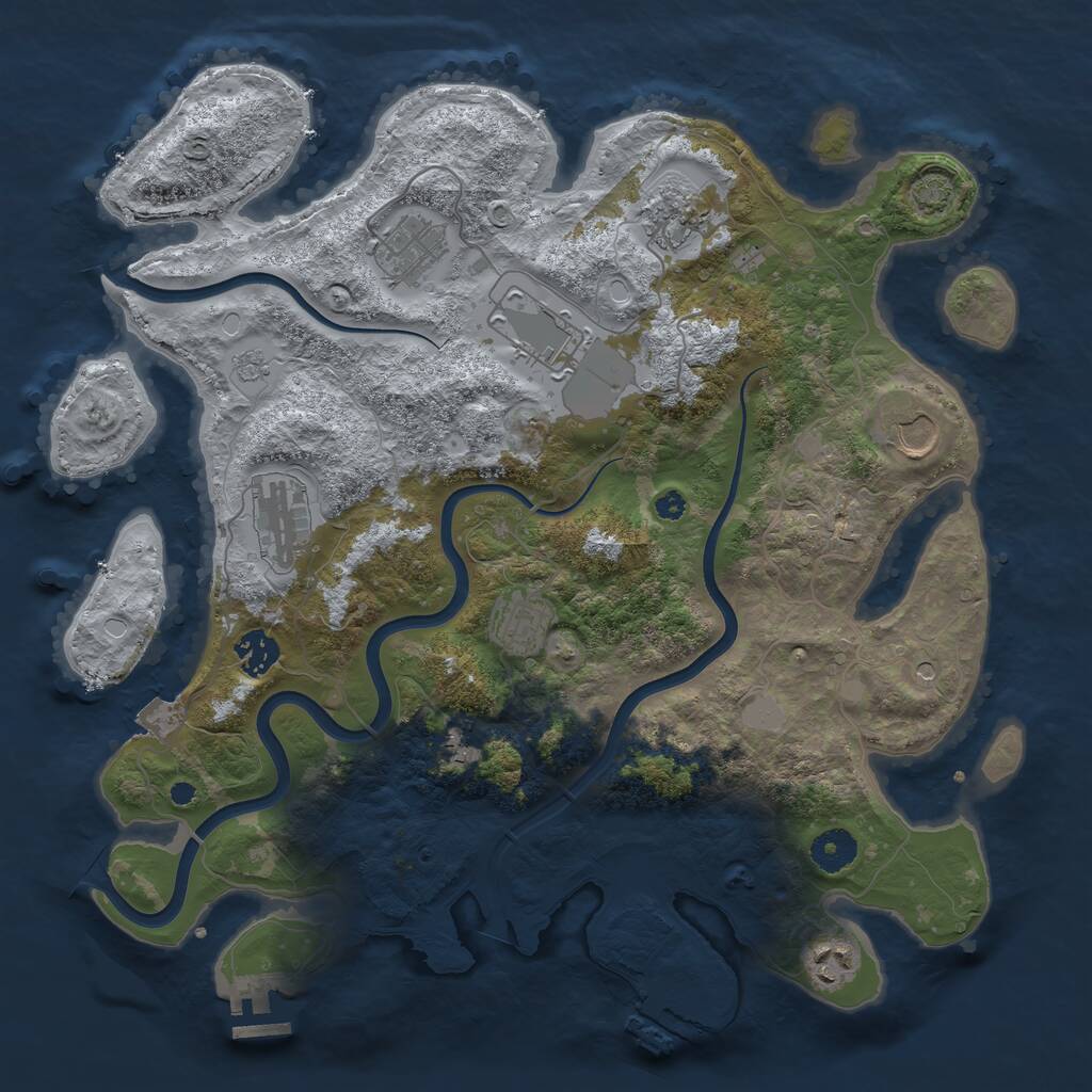 Rust Map: Procedural Map, Size: 3750, Seed: 898603346, 15 Monuments