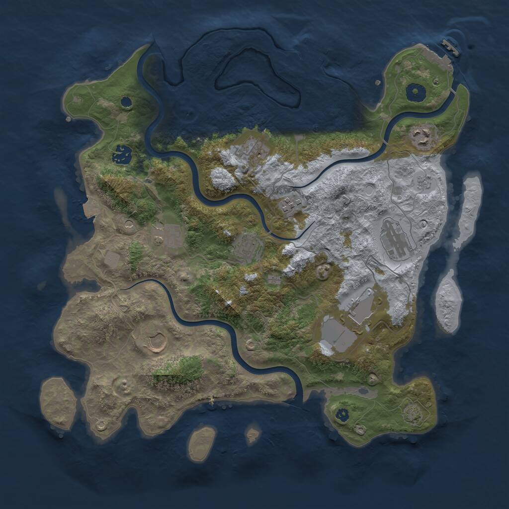 Rust Map: Procedural Map, Size: 3850, Seed: 304939904, 15 Monuments