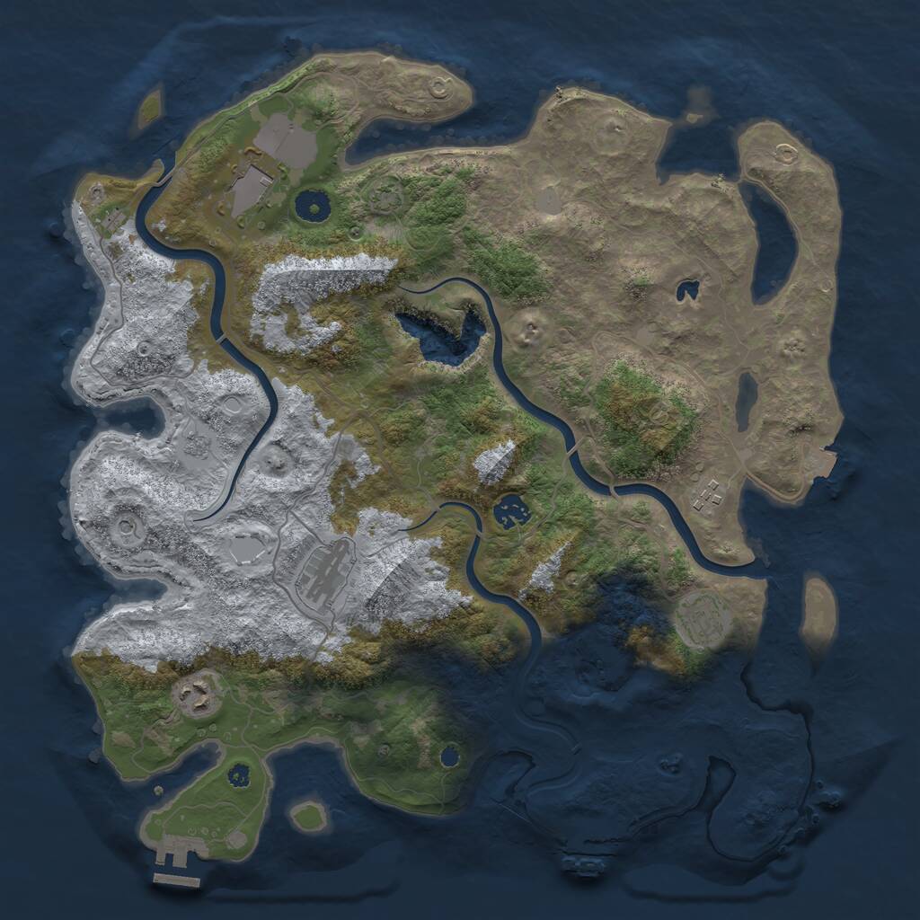 Rust Map: Procedural Map, Size: 4000, Seed: 10071987, 12 Monuments