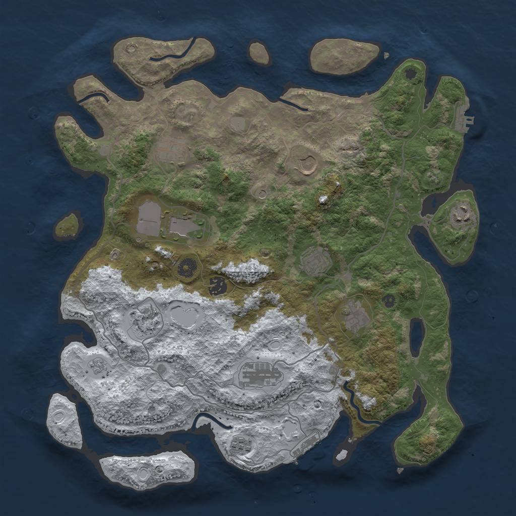 Rust Map: Procedural Map, Size: 4000, Seed: 23534532, 19 Monuments