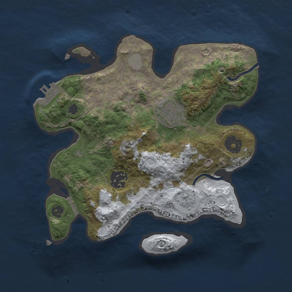 Rust Map: Procedural Map, Size: 2500, Seed: 89767, 9 Monuments