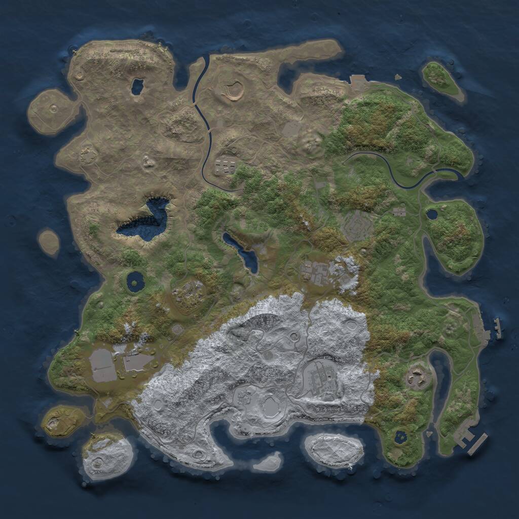 Rust Map: Procedural Map, Size: 4000, Seed: 945245879, 14 Monuments