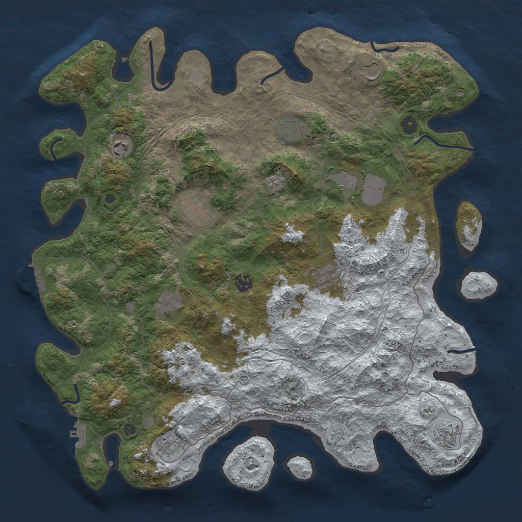 Rust Map: Procedural Map, Size: 4500, Seed: 2106298, 20 Monuments