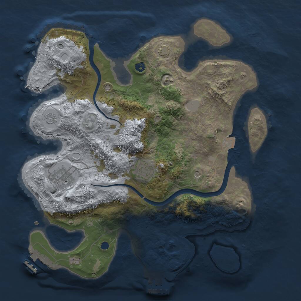 Rust Map: Procedural Map, Size: 3000, Seed: 238902, 8 Monuments