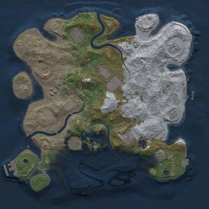 Thumbnail Rust Map: Procedural Map, Size: 3700, Seed: 917990765, 16 Monuments