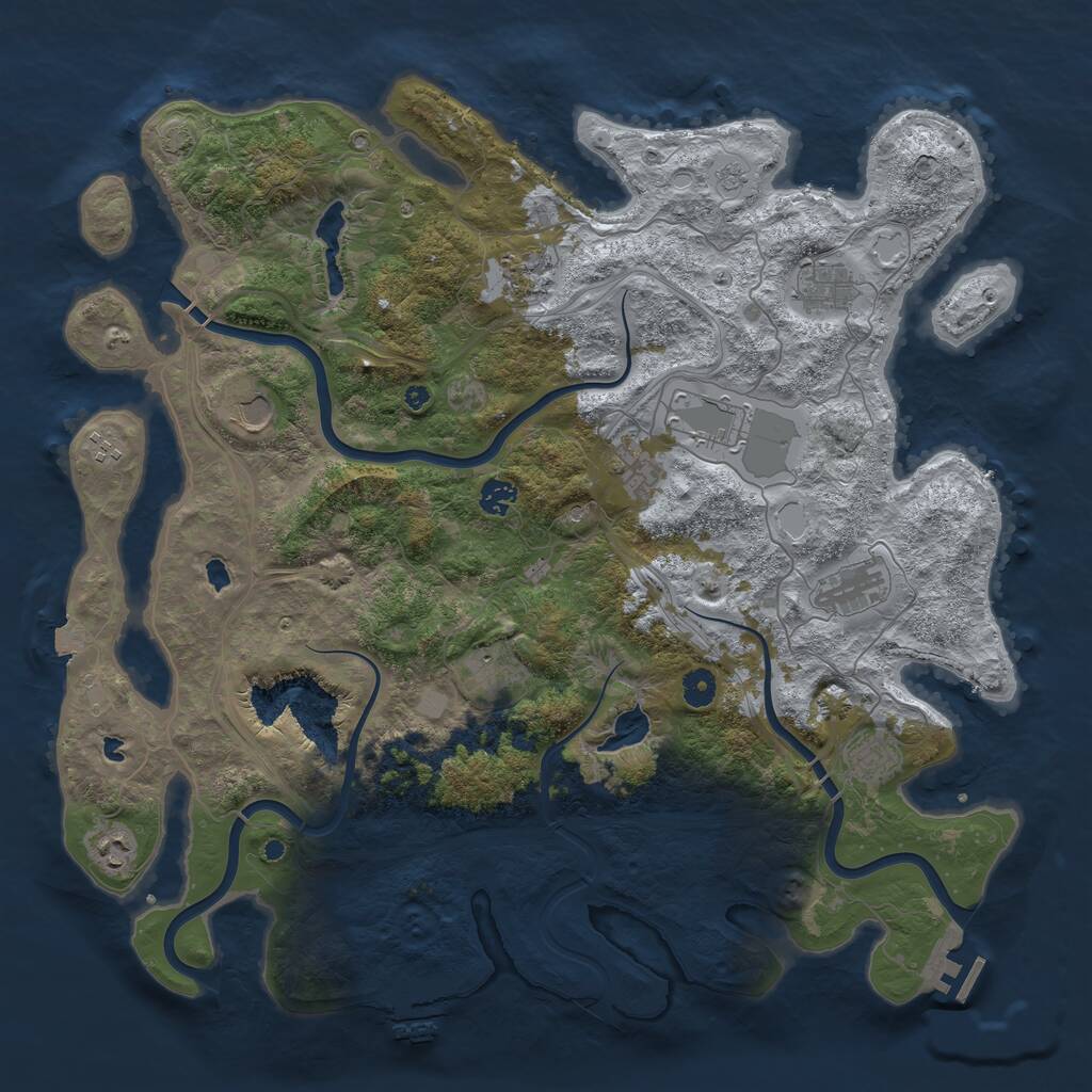 Rust Map: Procedural Map, Size: 4500, Seed: 5367987, 17 Monuments