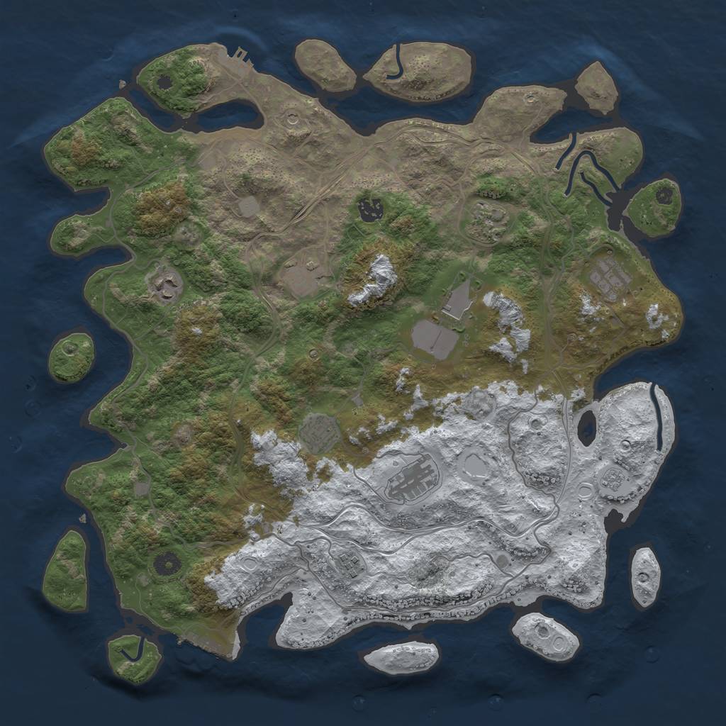 Rust Map: Procedural Map, Size: 4250, Seed: 337444495, 18 Monuments