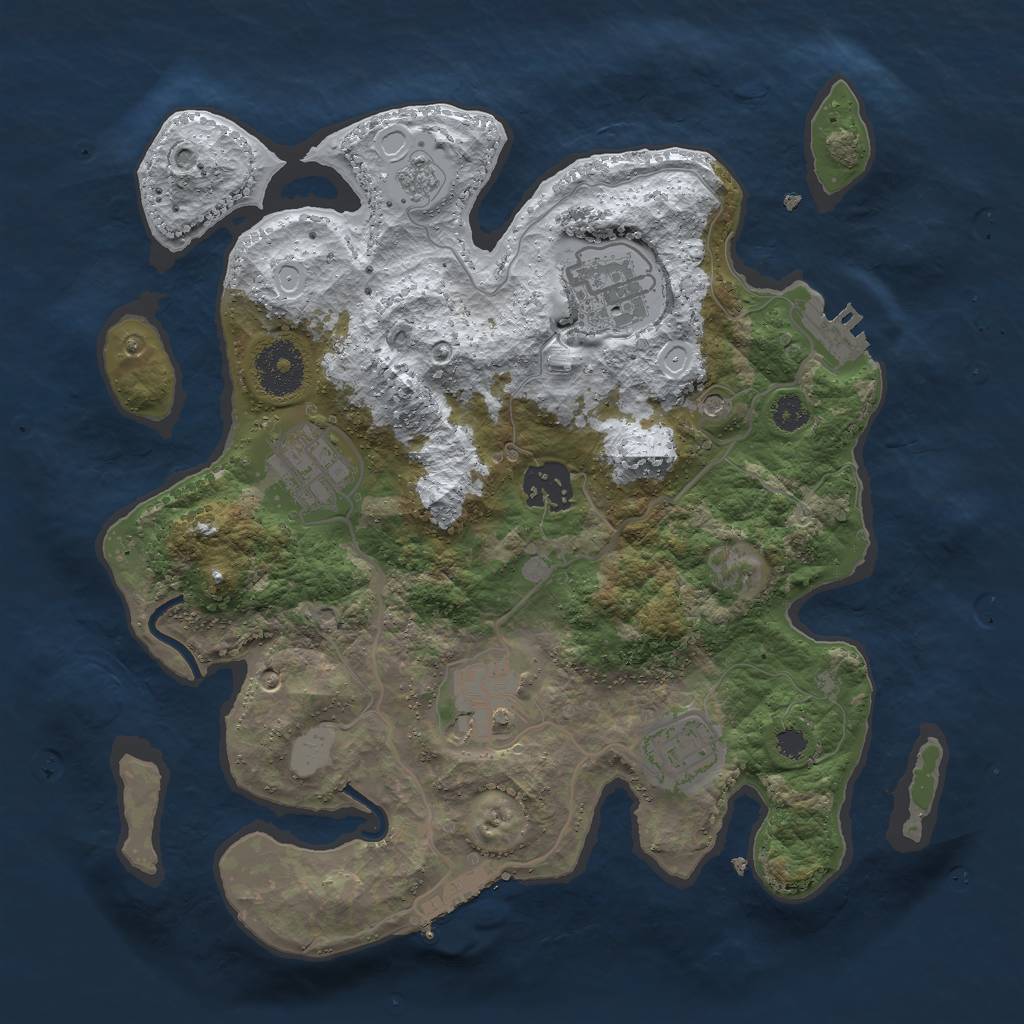 Rust Map: Procedural Map, Size: 3000, Seed: 1247605042, 14 Monuments