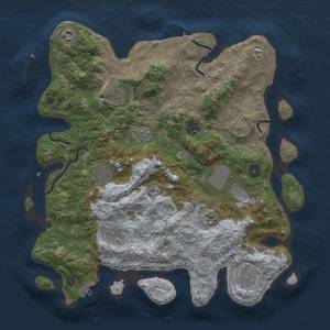 Thumbnail Rust Map: Procedural Map, Size: 3700, Seed: 648965262, 18 Monuments