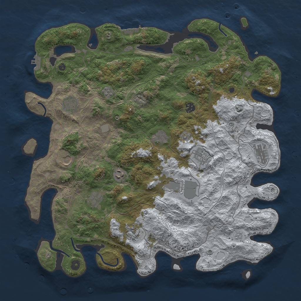 Rust Map: Procedural Map, Size: 4500, Seed: 5029636, 20 Monuments