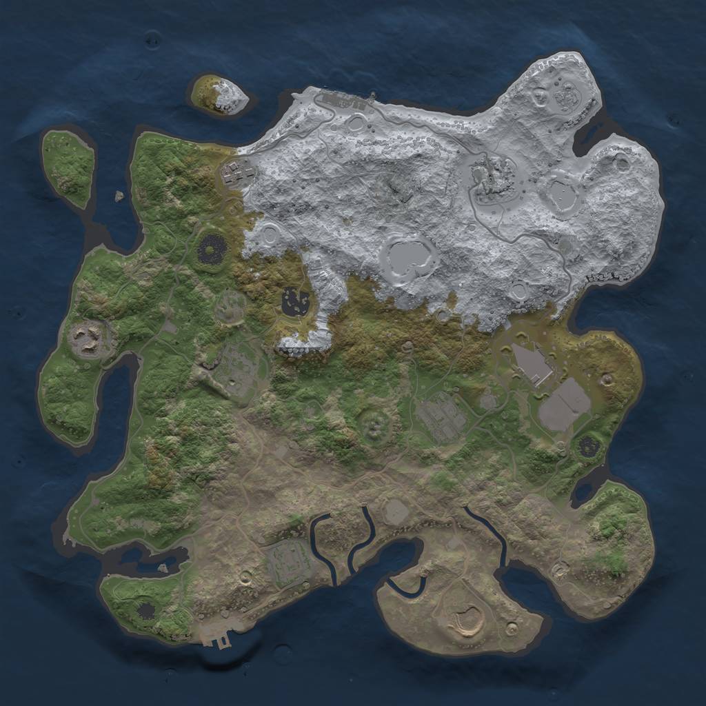 Rust Map: Procedural Map, Size: 3500, Seed: 299531652, 15 Monuments