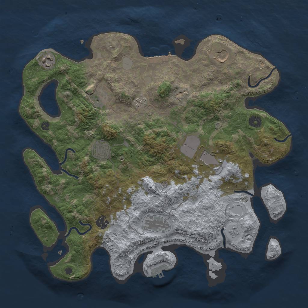 Rust Map: Procedural Map, Size: 3700, Seed: 477320243, 15 Monuments