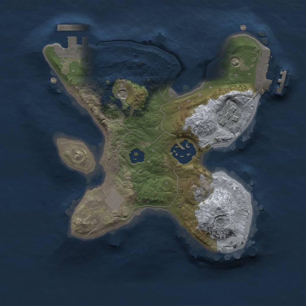 Rust Map: Procedural Map, Size: 2000, Seed: 13634254, 6 Monuments
