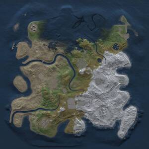 Thumbnail Rust Map: Procedural Map, Size: 3500, Seed: 153786657, 15 Monuments